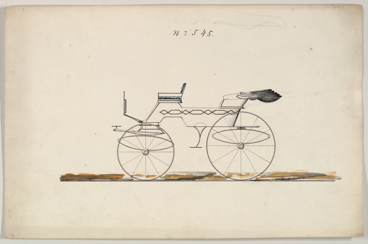 Design for Phaeton, no. 545 by Brewster & Co., drawing, 1850-1874