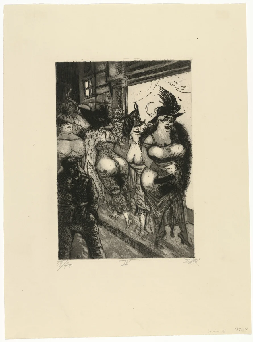 Front-line Soldier in Brussels (Frontsoldat in Brüssel) from The War (Der Krieg) by Otto Dix, print, 1924