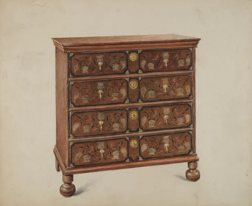 Painted Chest by Ralph Boyer, index of american design, 1935-1942