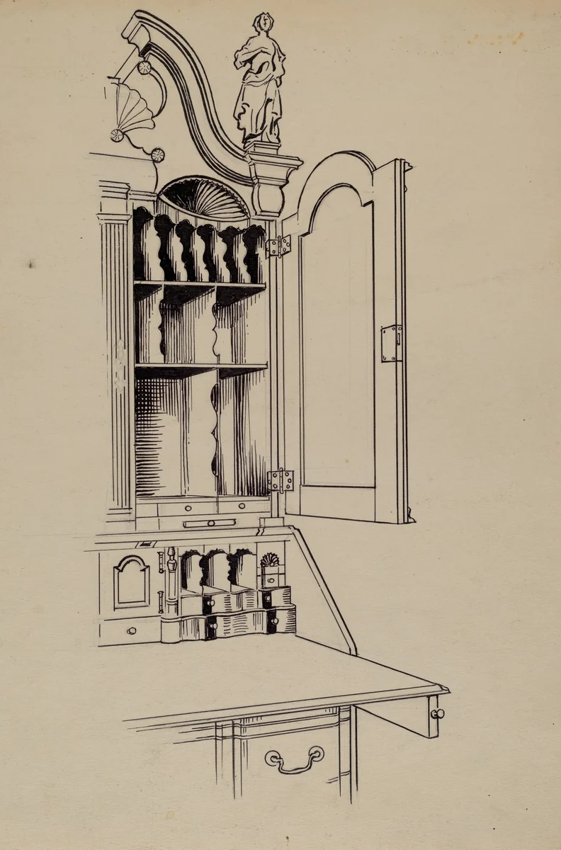 Cabinet-top Desk by Rolland Livingstone, index of american design, 1937