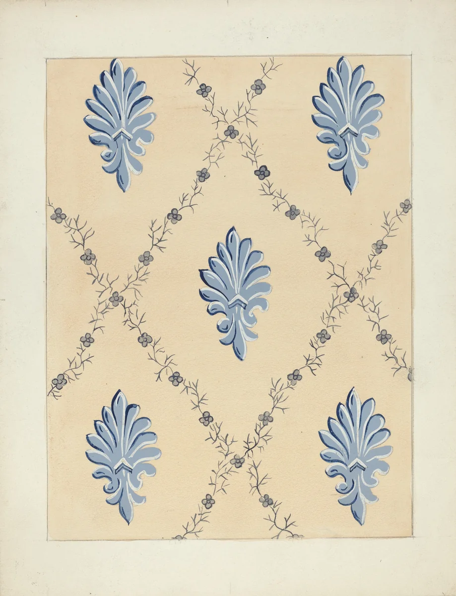 Wallpaper by Mina Lowry, index of american design, 1935-1942