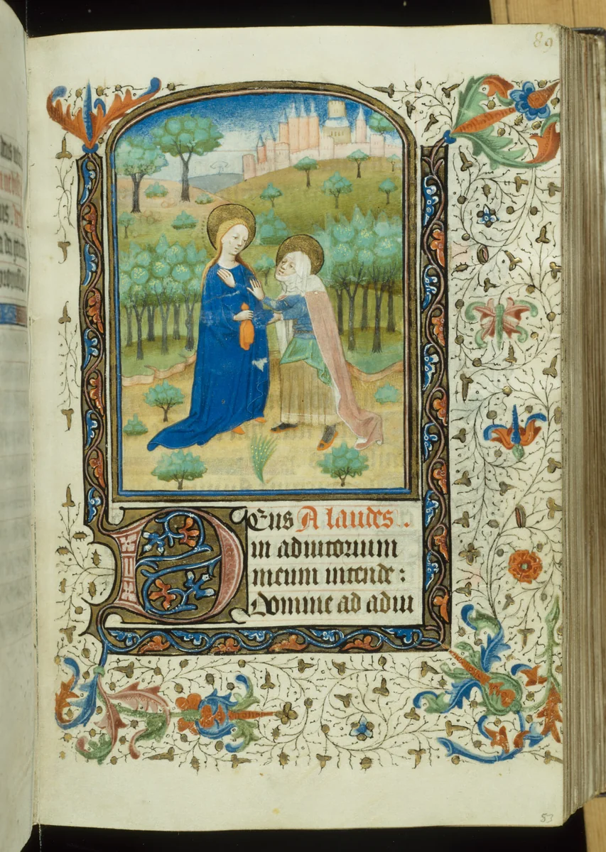 The Visitation, from a Book of Hours by Master of the Ghent Privileges, book, 1440-1445