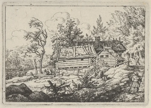The Pilgrim with the Dog by Allart van Everdingen, print, 1621-1675