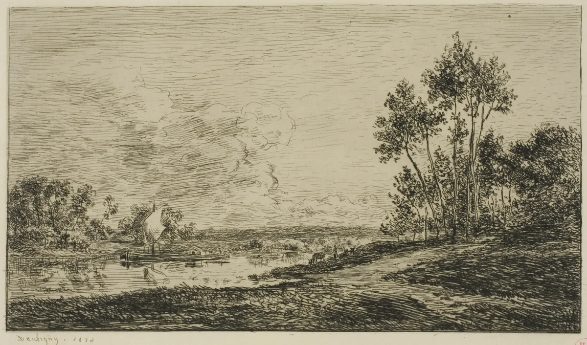 The Seine at Port-Maurin by Charles-François Daubigny, print, 1876