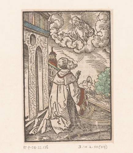 Koning David in gebed by Unknown, print, 1552