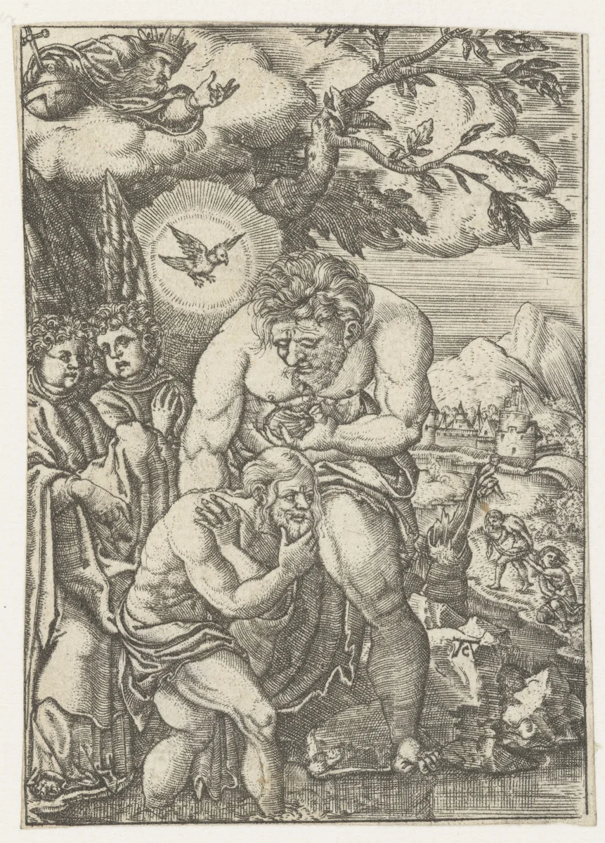 Doop van Christus in de Jordaan by Unknown, print, 1520-1562