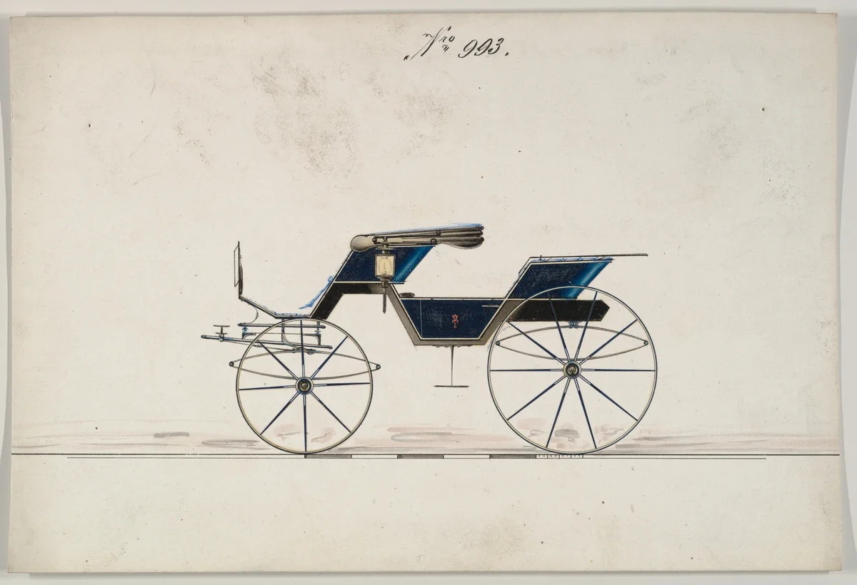 Design for Phaeton, no. 993 by Brewster & Co., drawing, 1850-1874