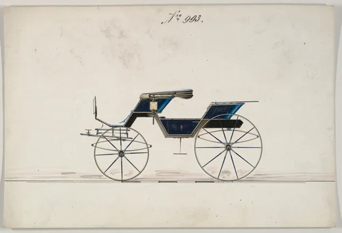 Design for Phaeton, no. 993 by Brewster & Co., drawing, 1850-1874