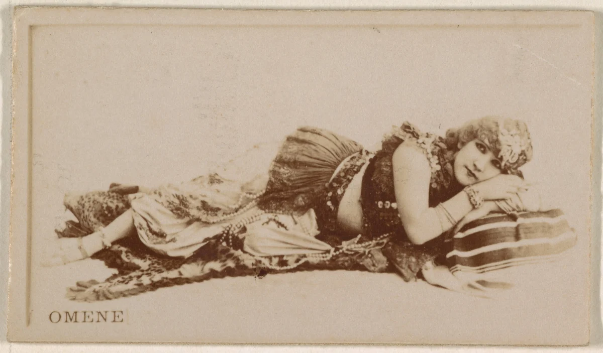 Omene, from the Actresses series (N245) issued by Kinney Brothers to promote Sweet Caporal Cigarettes by Kinney Brothers Tobacco Company, photograph, 1890