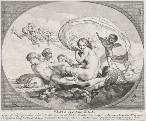 Venus on the Water by Louise de Montigny Le Daulceur, print, 1757