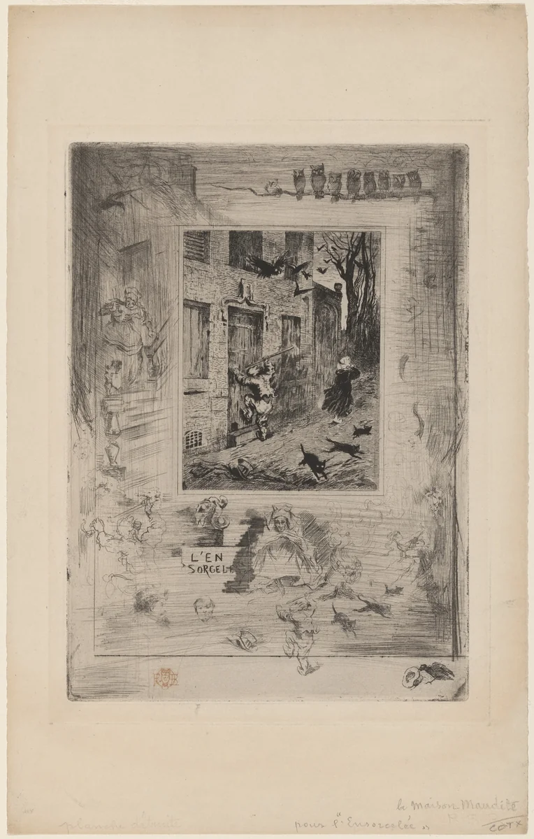 La Maison Maudite (The House of the Damned) by Félix-Hilaire Buhot, print, 1883-1885