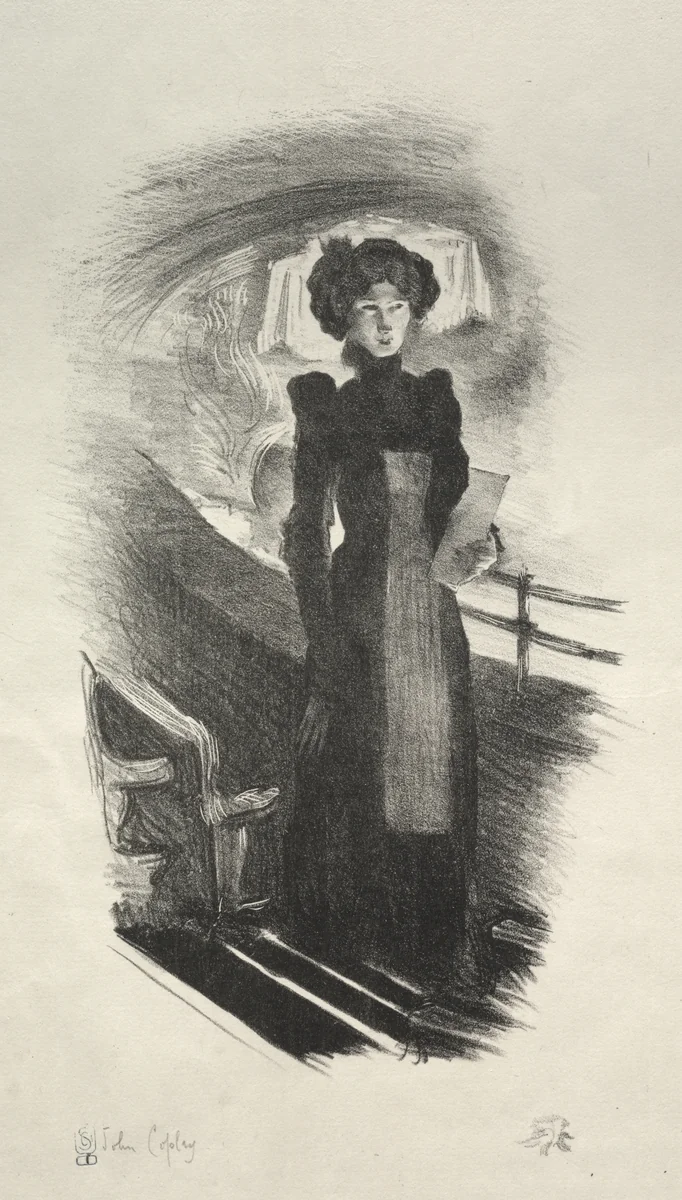 The Programme Seller by John Copley, print, 1909