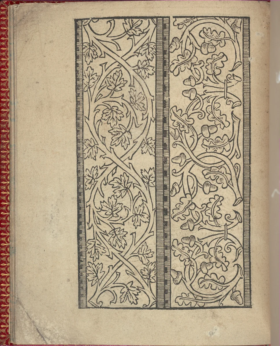 Ce est ung tractat de la noble art de leguille ascavoir ouvraiges de spaigne... page 23 (verso) by Willem Vosterman, book, 1527-1540