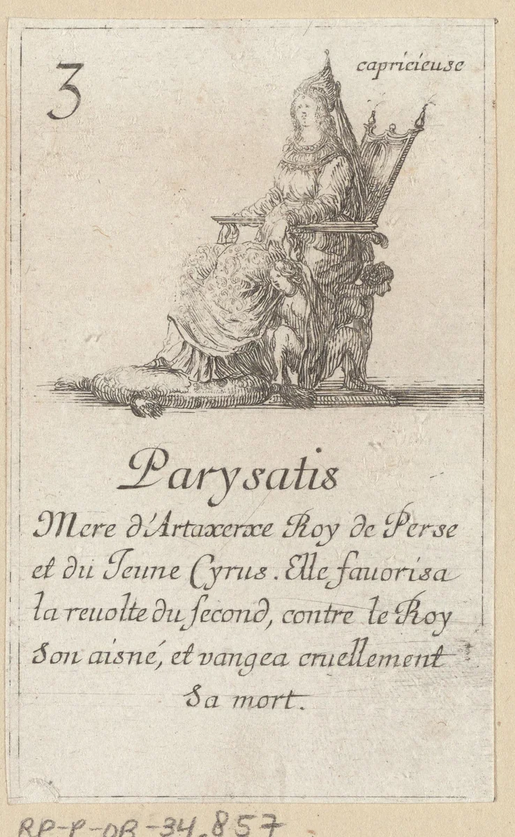 Parysatis by Stefano della Bella, print, 1620-1664