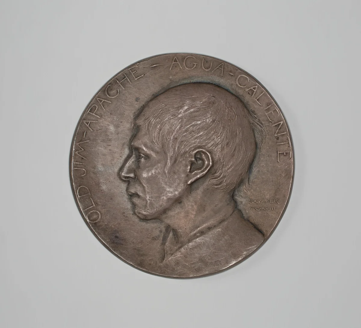 Old Jim-Apache-Agua-Caliente by Edward Warren Sawyer, metalwork, 1908