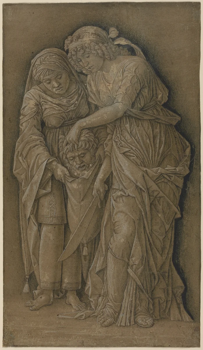 Judith with the Head of Holofernes by Anonymous Artist; Andrea Mantegna, drawing, 1480