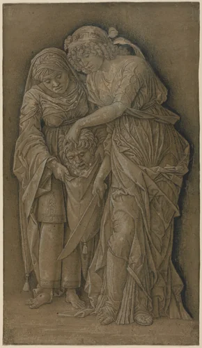 Judith with the Head of Holofernes by Anonymous Artist; Andrea Mantegna, drawing, 1480