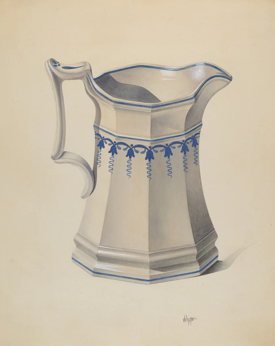 Water Pitcher by Edward White, index of american design, 1936