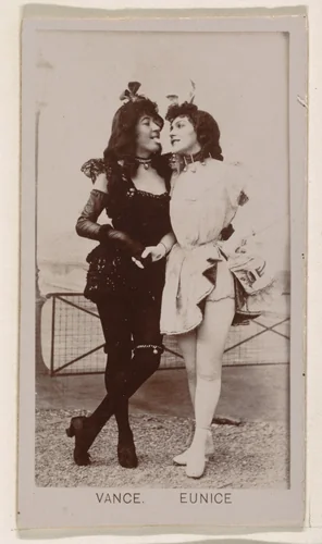 Two actresses, from the Actresses series (N245) issued by Kinney Brothers to promote Sweet Caporal Cigarettes by Kinney Brothers Tobacco Company, photograph, 1890