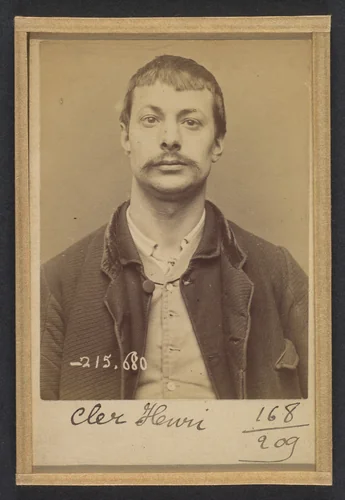 Cler. Henri. 31 ans, né à Paris XIe. Ébéniste. Anarchiste. 14/3/94. by Alphonse Bertillon, photograph, 1894