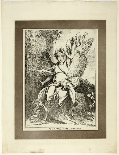 Angel of the Resurrection, from the first issue of Specimens of Polyautography by Benjamin West, print, 1803
