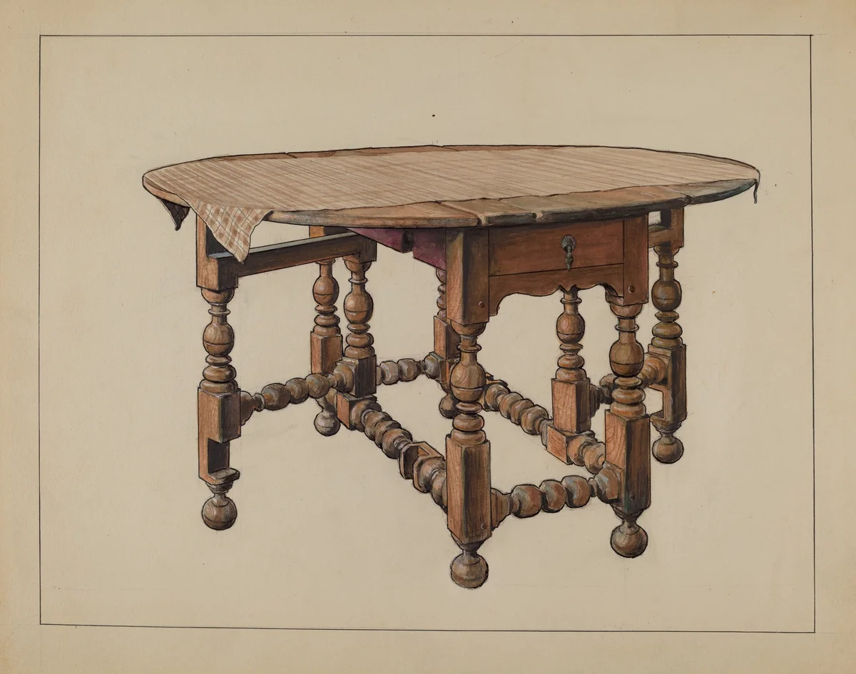Gate-leg Table by M. Rosenshield-von-Paulin, index of american design, 1936
