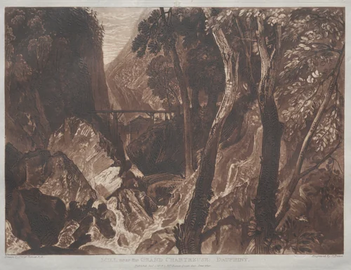 Liber Studiorum: Mill near the Grand Chartreuse, Dauphiny by Joseph Turner, print