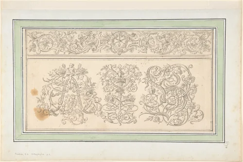 Design for plate 2, from "Orthographia" by Johann Daniel Preissler, drawing, 1680-1737