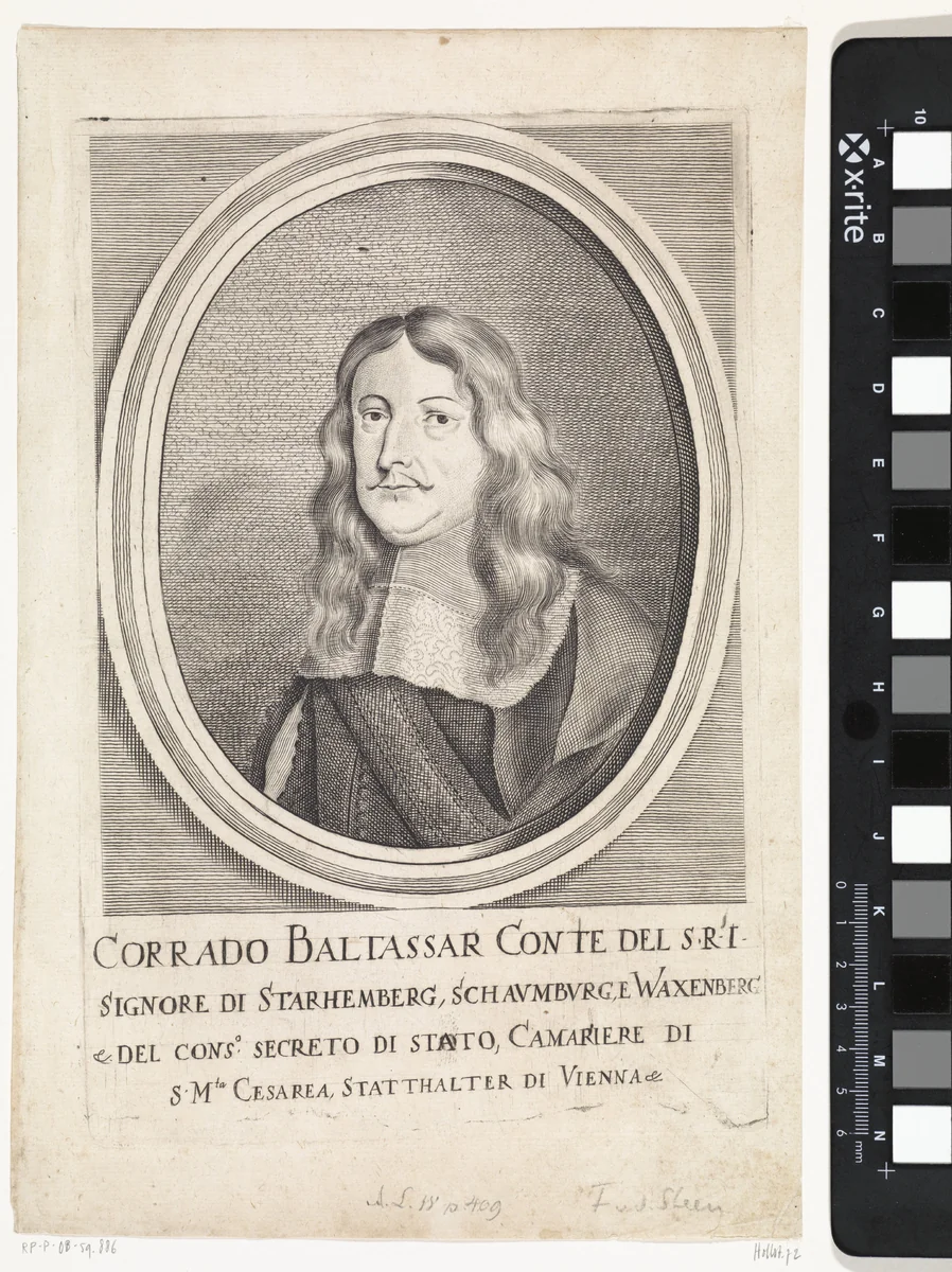 Portret van Konrad Baltasar van Starhemberg by Frans van der Steen, print, 1670-1674