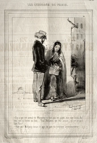 Les Étudiants de Paris by Paul Gavarni, print, 1842