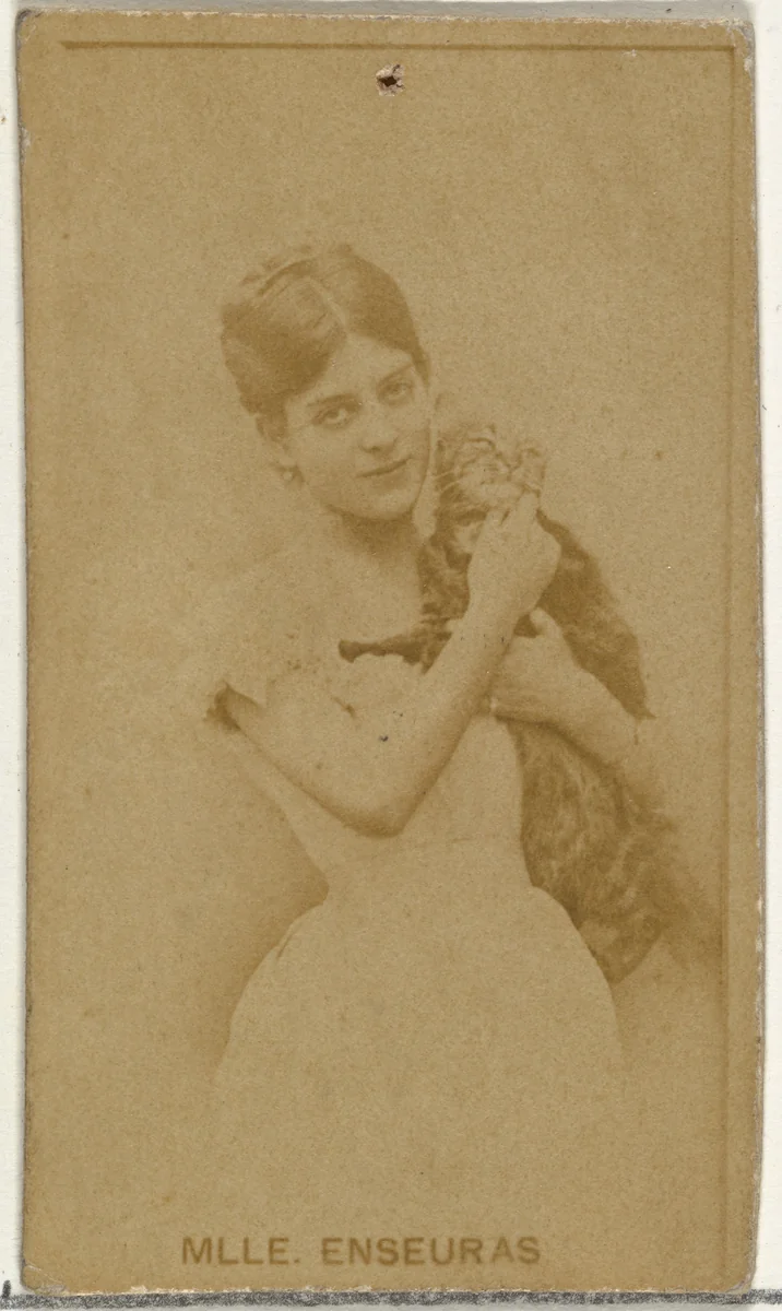 Mlle. Enseuras, from the Actors and Actresses series (N145-8) issued by Duke Sons & Co. to promote Duke Cigarettes by W. Duke, Sons & Co., photograph, 1890-1895