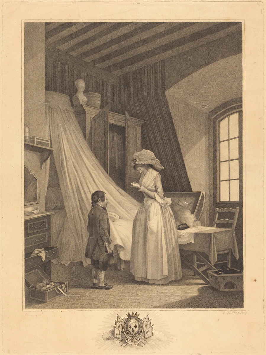 L'accident imprevu by J.-Louis Darcis; Nicolas Lavreince, print, 1789