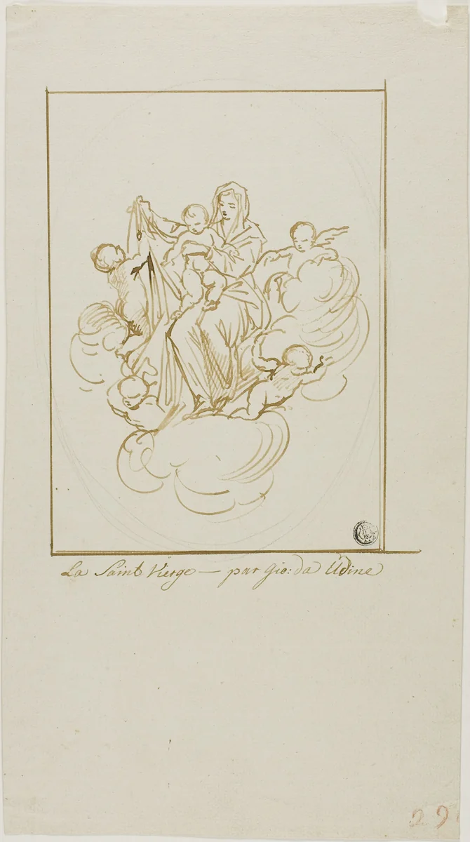 Holy Virgin by Giovanni da Udine, drawing, 1750-1850