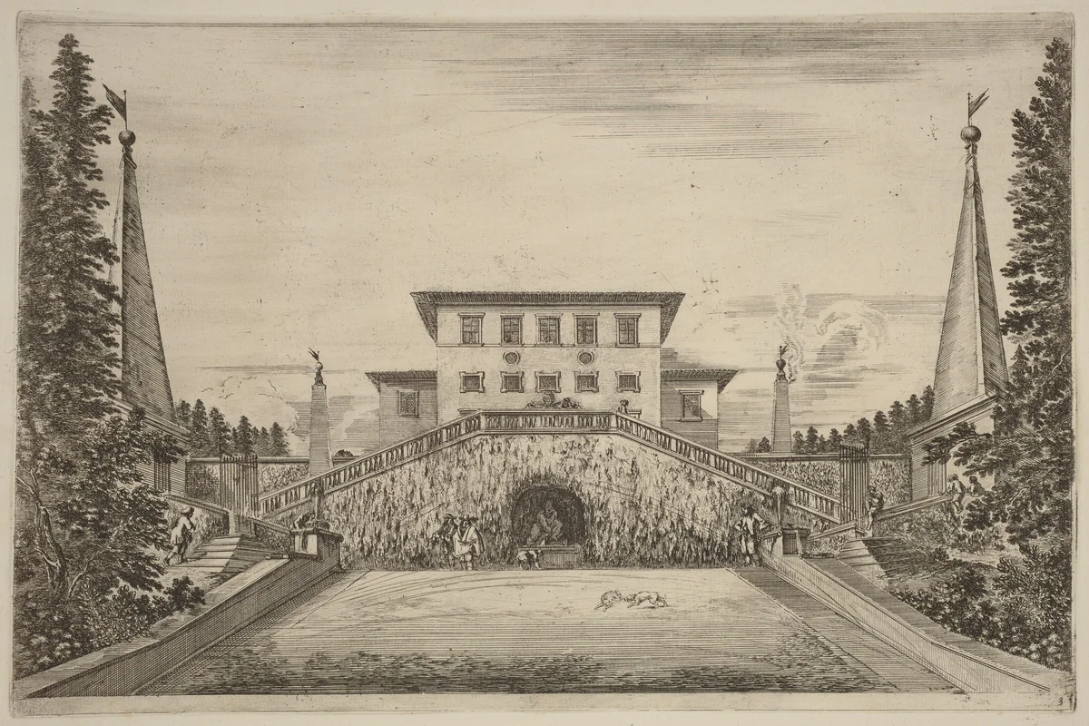 The Great Stair-Case by Stefano della Bella, print, 1653