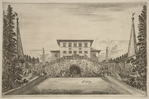 The Great Stair-Case by Stefano della Bella, print, 1653