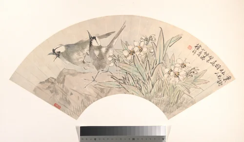 Birds and Narcissus by Xu Xiang, painting, 1883