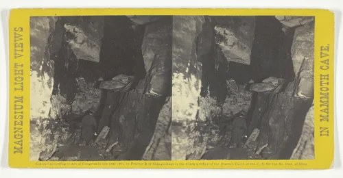 Entrance to "Long Route", No. 16 from the series "Mammoth Cave Views" by Chas Waldack, photograph, 1866