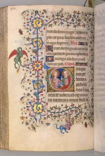 Hours of Charles the Noble, King of Navarre (1361-1425): fol. 269v, SS. Simon and Judas by Master of the Brussels Initials and Associates, book, 1400-1410