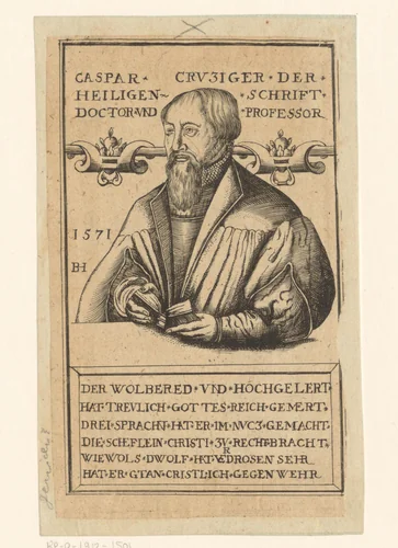 Portret van Caspar Cruciger by anonymous, print, 1571-1642