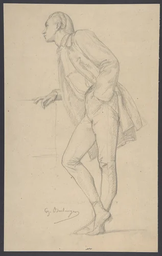 Figure of a Man Standing by anonymous, drawing, 1800-1899
