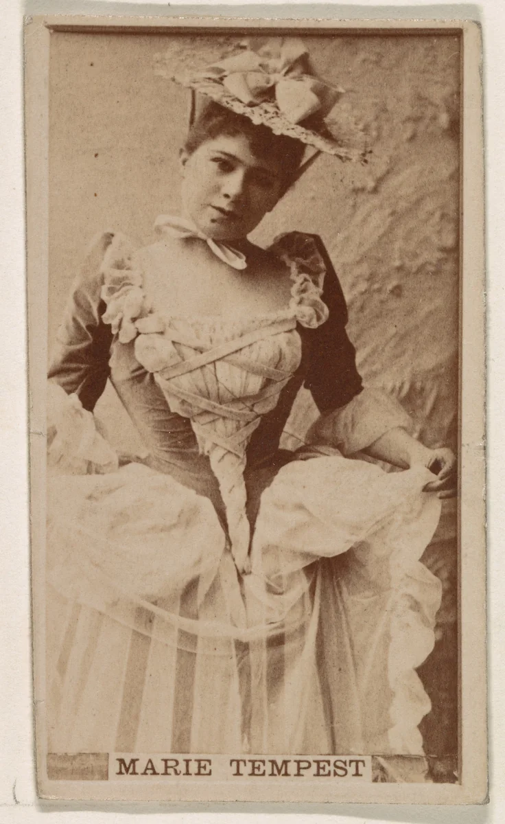 Marie Tempest, from the Actresses series (N245) issued by Kinney Brothers to promote Sweet Caporal Cigarettes by Kinney Brothers Tobacco Company, photograph, 1890