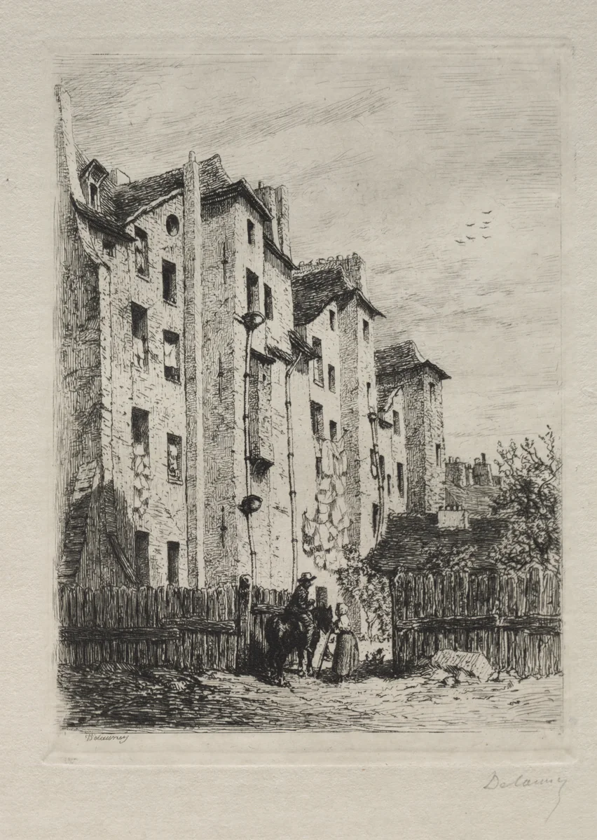 Maisons, Rue de Lyonnais by Alfred Alexandre Delauney, print, 1870-1894