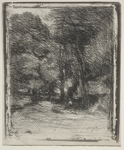 A Souvenir of the Bas-Bréau by Jean-Baptiste-Camille Corot, print, 1921