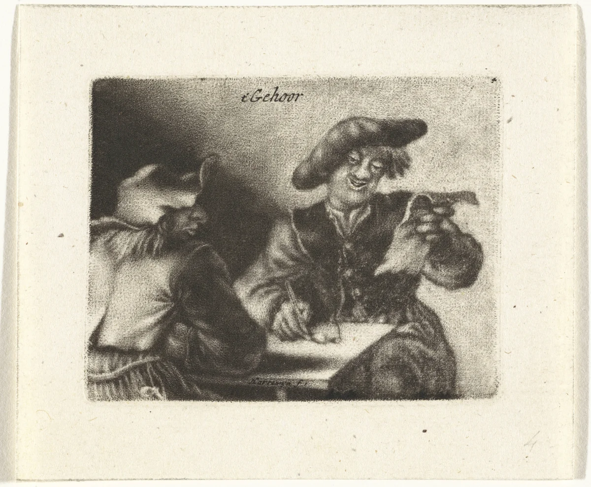 Voorlezer by Jacobus Harrewijn, print, 1690