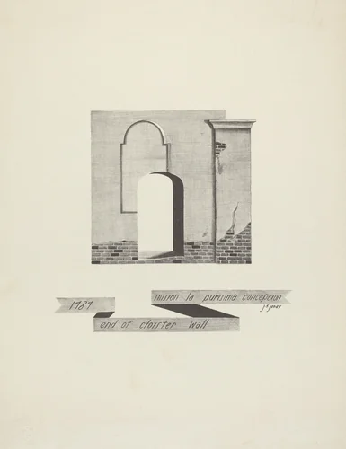 Mision La Purisima Concepcion - End of Cloister Wall by James Jones, index of american design, 1935-1942