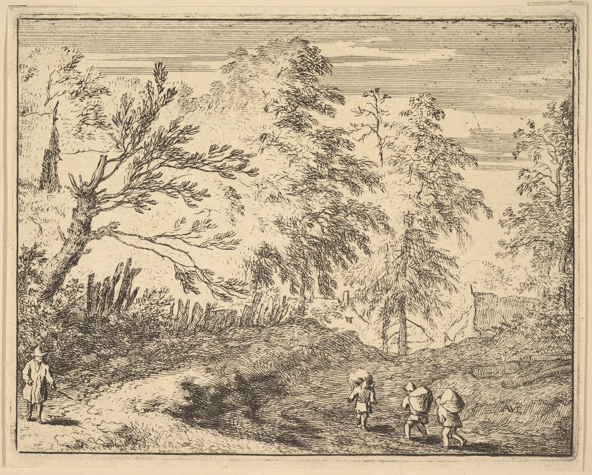 The Three Porters by Allart van Everdingen, print, 1630-1675