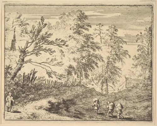 The Three Porters by Allart van Everdingen, print, 1630-1675