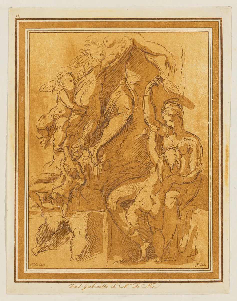 Study of Venus and Cupid, from Prove di Vari Rami Inediti [...] by Francesco Rosaspina, print, 1780-1841