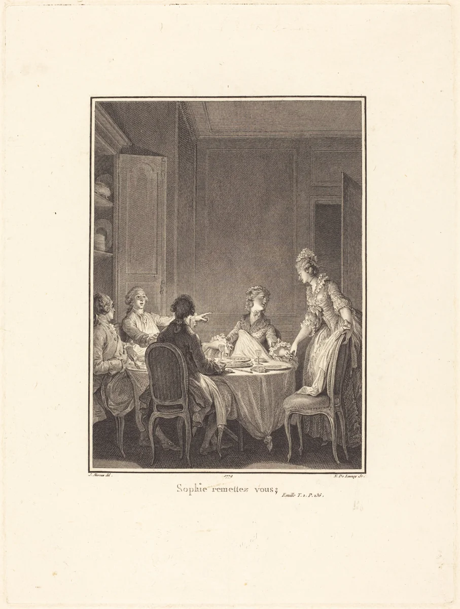 Sophie remettez-vous by Nicolas Delaunay; Jean-Michel Moreau the Younger, print, 1779