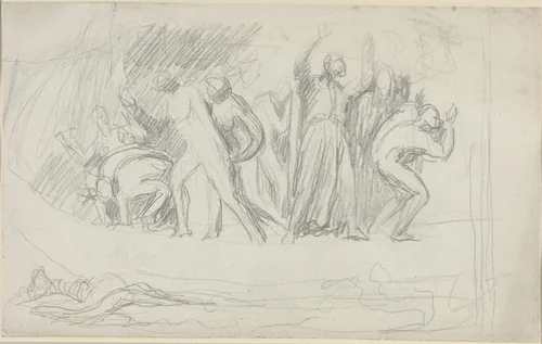 Study for "The Deluge" by George Romney, drawing, 1790-1800